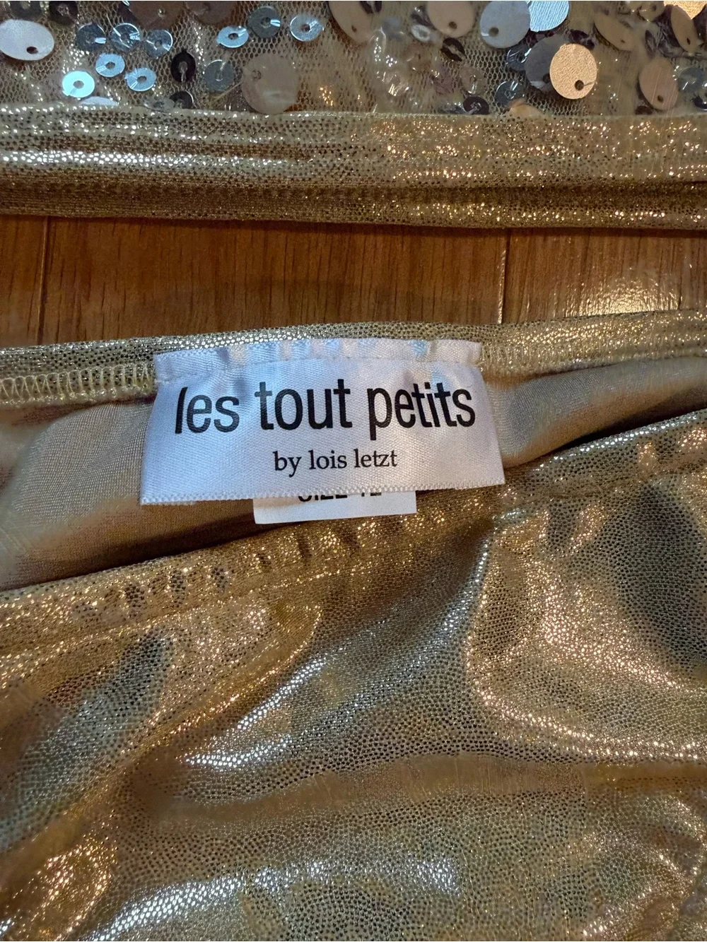 les tout petits Gold Sequin Two-Piece Kids Bikini